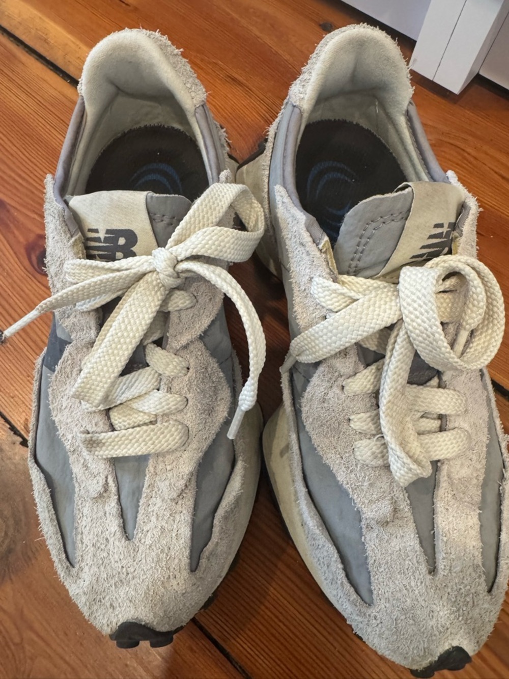 New Balance Light Gray Suede Runner